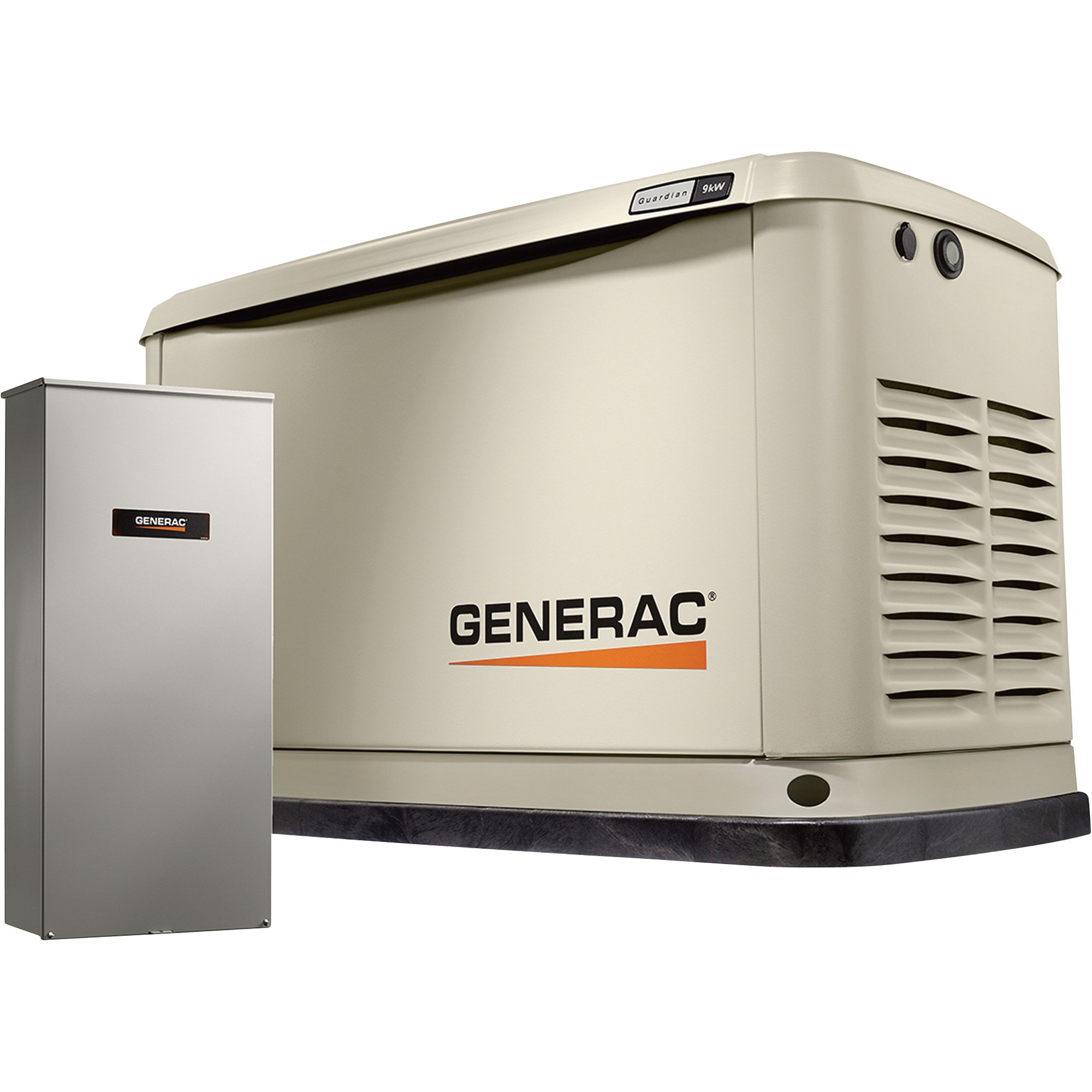 Please see replacement Item# 89720. Generac Guardian Series Air-Cooled Home Standby Generator — 9 kW (LP)/8 kW (NG), 100 Amp Transfer Switch, Model# 7030